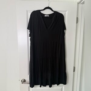 Lucky Brand Black V-Neck Mini Sundress